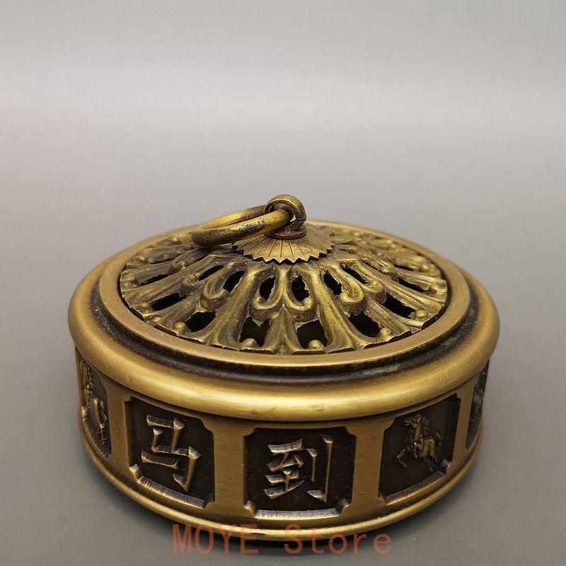 銅細工 円香炉馬到成功香炉 香道具 装飾品 工芸品 美術品 置物 - メルカリ