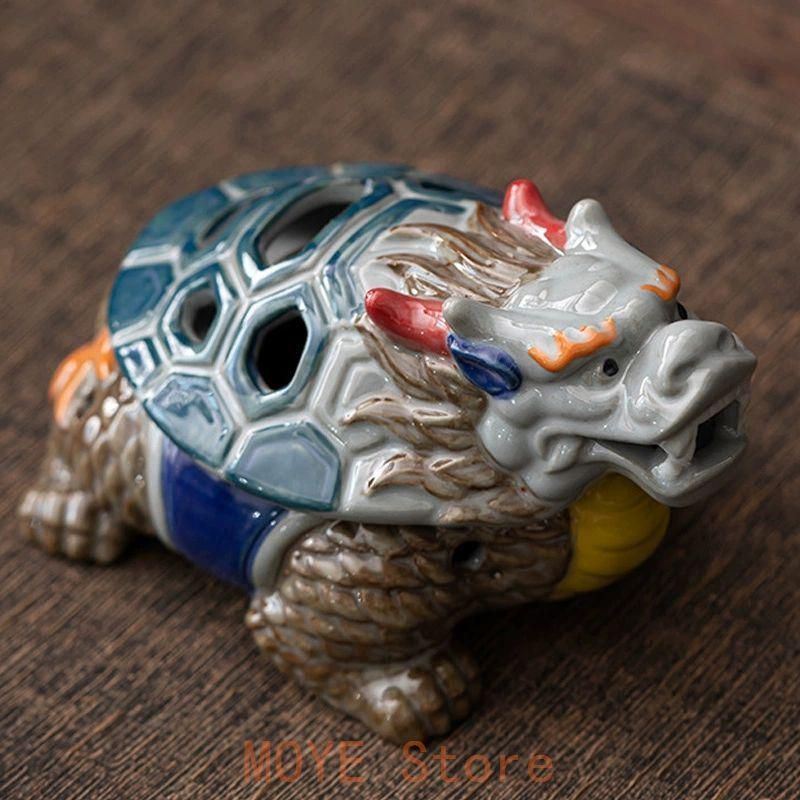 彩陶竜亀盤香炉 神獣薫香炉 茶道具 香道具 装飾品 工芸品 置物 - メルカリ