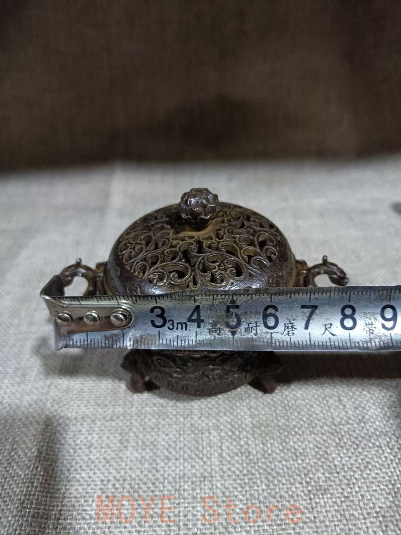 銅器 三足鼎 チ首竜双耳香炉 焼香炉 香道具 茶道具 装飾品 工芸品 置物