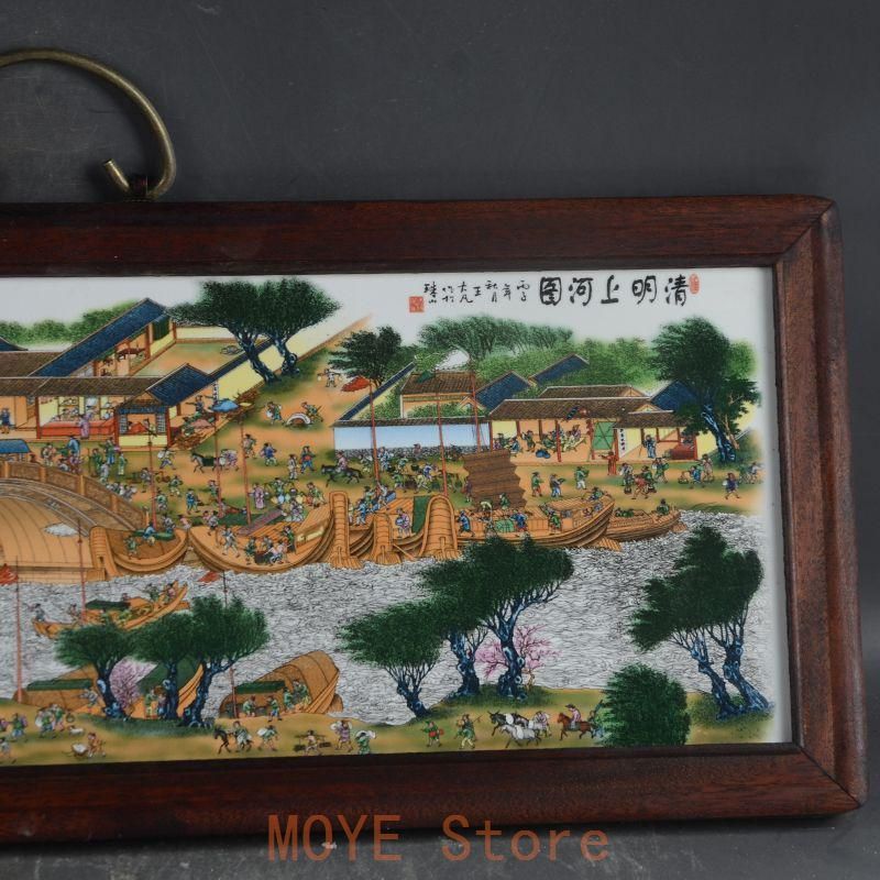 景徳鎮 陶板画清明上河図 応接間 書斎 懸掛 装飾品 現代工芸品 美術品