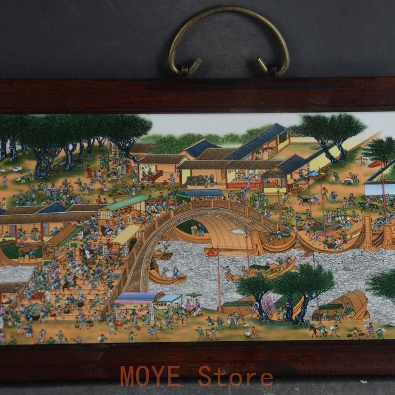 景徳鎮 陶板画清明上河図 応接間 書斎 懸掛 装飾品 現代工芸品 美術品 置物 景徳鎮 陶板画清明上河図 応接間 書斎 懸掛 装飾品 現代工芸品 美術品