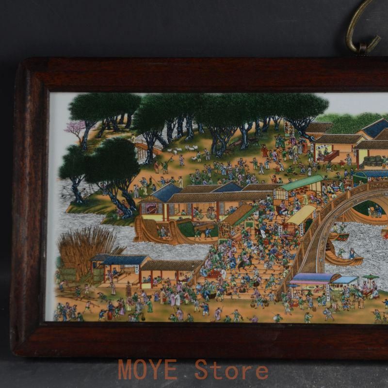景徳鎮 陶板画清明上河図 応接間 書斎 懸掛 装飾品 現代工芸品 美術品