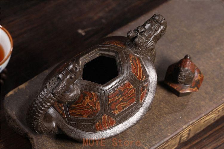 龍亀壺 紫泥急須・茶壺・茶道具置物・古置物 龍亀壺 紫泥急須・茶壺・茶道具置物・古置物