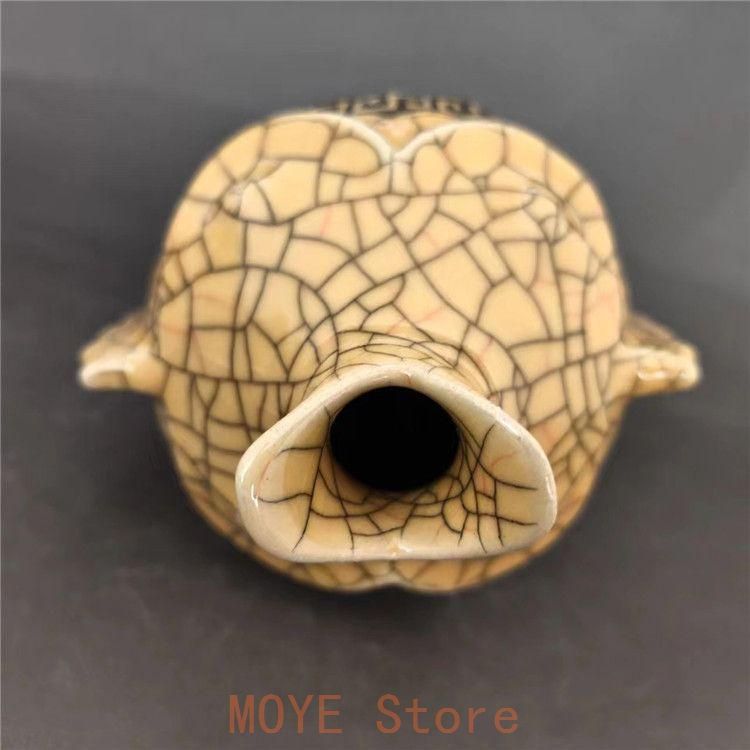 宋代の黄釉金糸開片蒔絵刻字宝石鯉瓶   陶磁器  現代工芸品 美術品 置物 宋代の黄釉金糸開片蒔絵刻字宝石鯉瓶 陶磁器 現代工芸品 美術品 置物