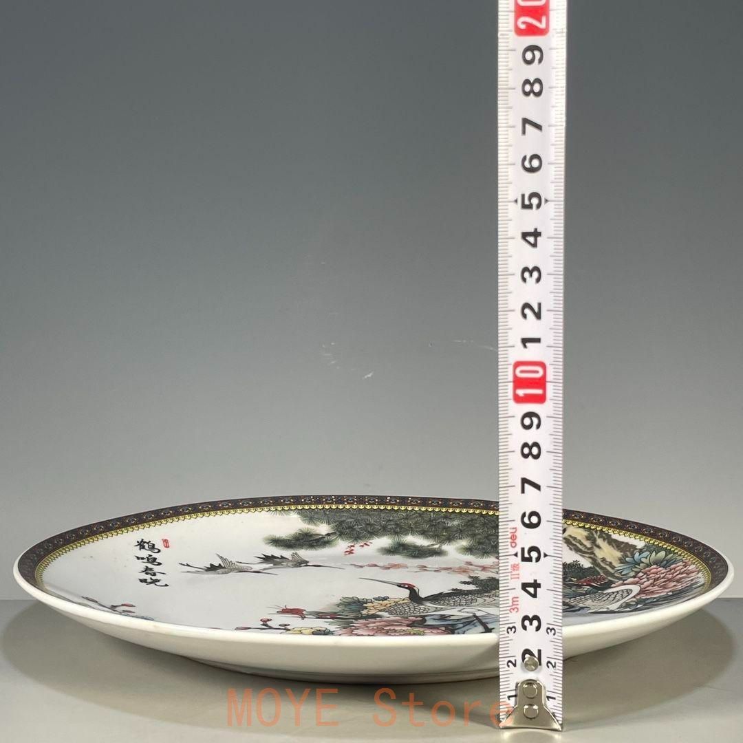 清乾隆粉彩松鶴図紋賞盤 景徳鎮 陶磁器 装飾品 現代工芸品 美術品 置物