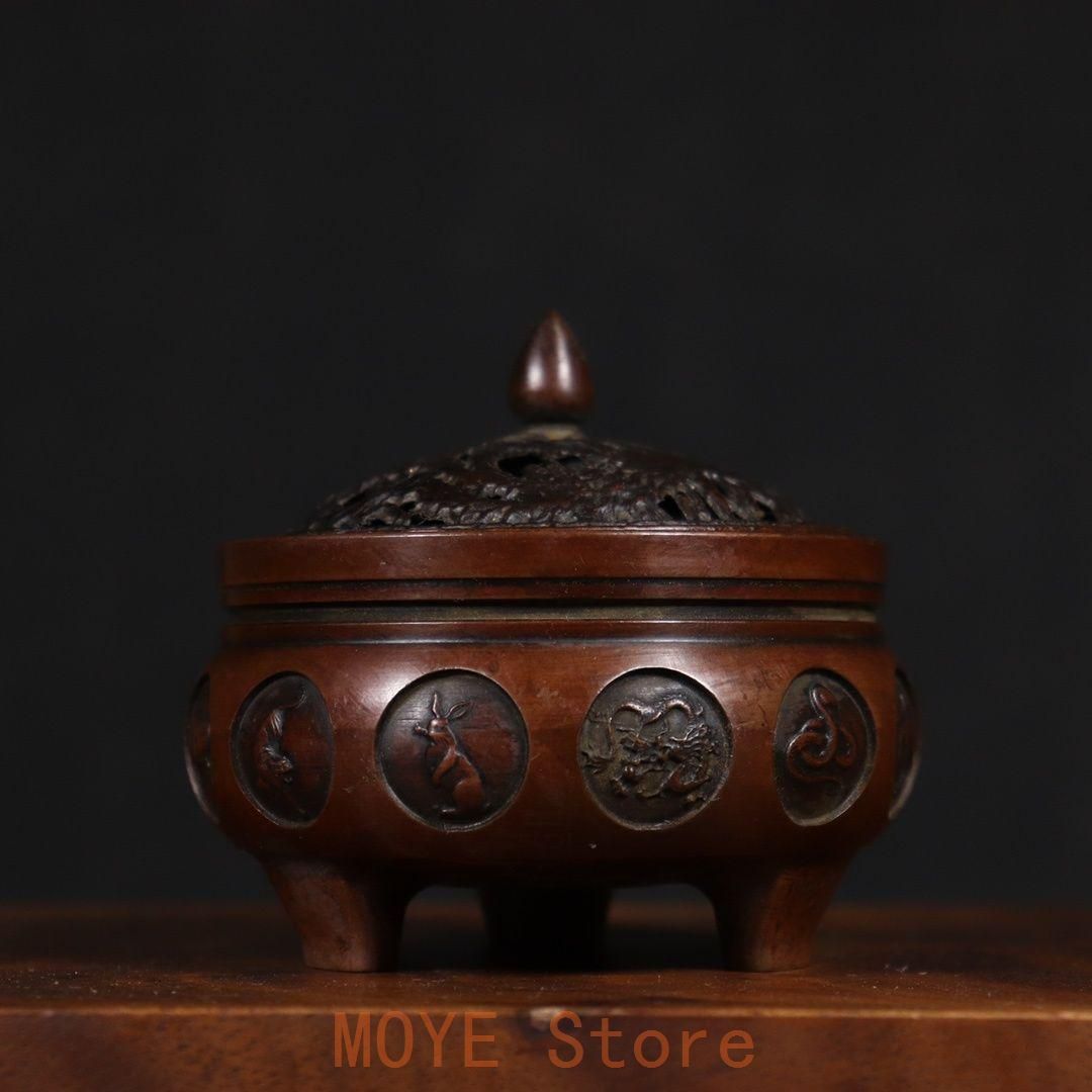 銅製 十二支三足アロマ炉 香炉 香道具 装飾品 工芸品 置物 - メルカリ