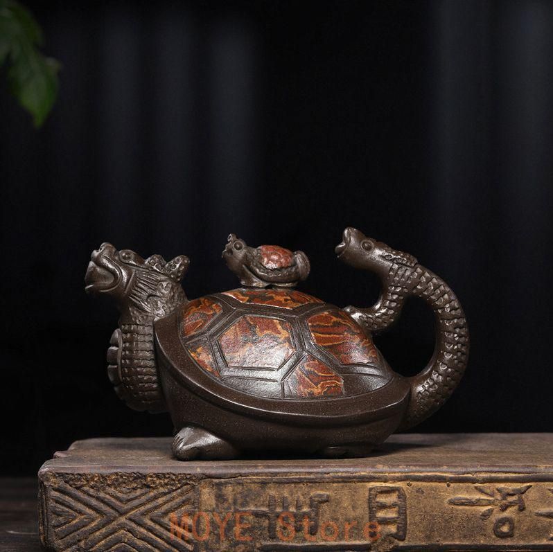 龍亀壺 紫泥急須・茶壺・茶道具置物・古置物 龍亀壺 紫泥急須・茶壺・茶道具置物・古置物 - メルカリ