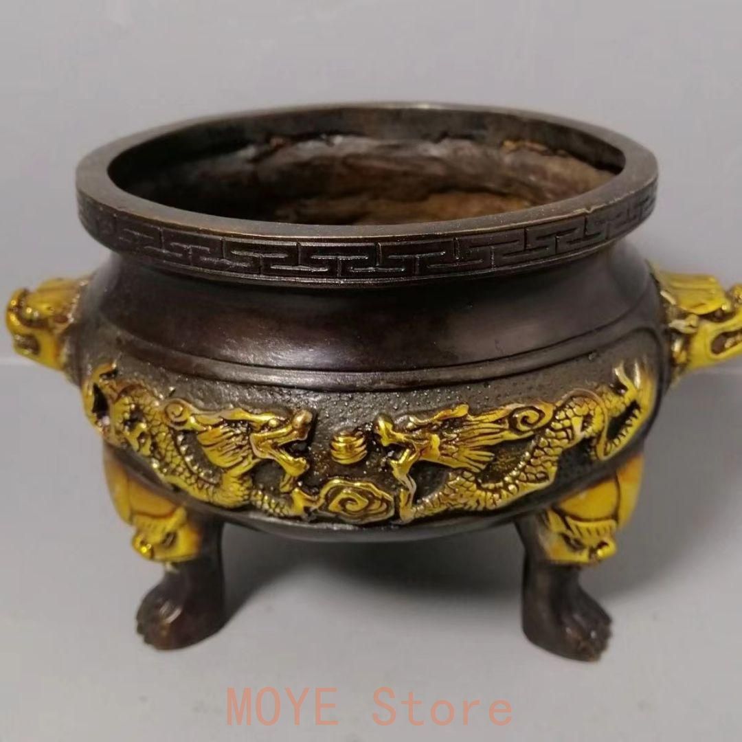 双龍戯珠香炉 銅製 香道具 装飾品 工芸品 美術品 置物 - メルカリ