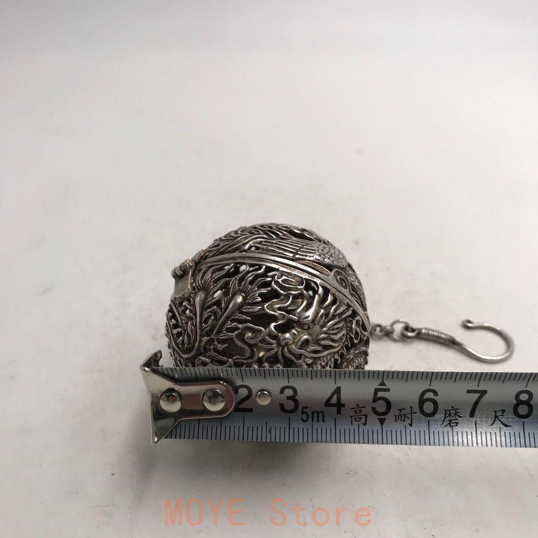 銅 細工 茶道具 香道具 透かし彫り竜鳳アロマボール 工芸品 美術品