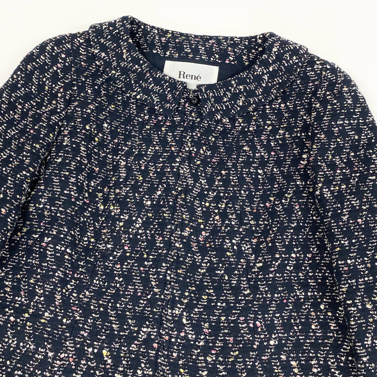 13l27《美品》 Rene ルネ ツイードコート ロングコート ジップアップ