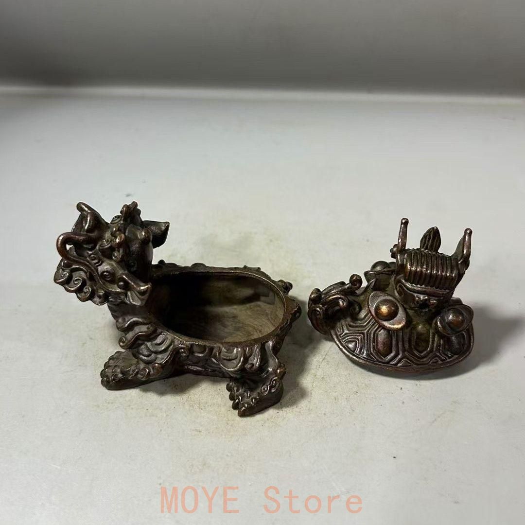 銅製 香炉 官帽亀 竜亀 風水炉 茶道具 香道具 工芸品 置物 - メルカリ