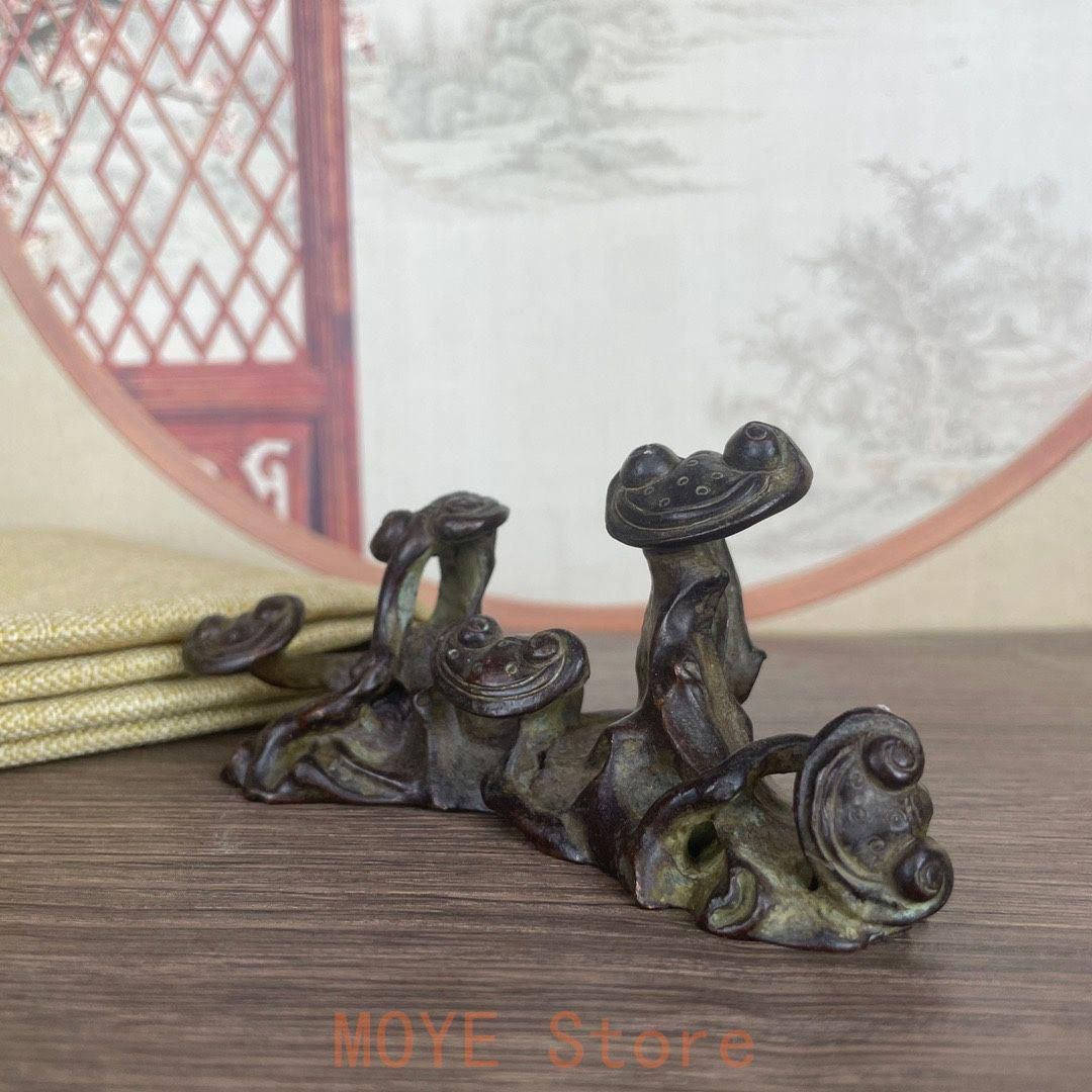 文鎮 尺押し 銅製品 書道具 文房具 現代工芸品 美術品 置物 銅細工の如意置物 筆置 文鎮 書道用 文房具 美術品 - メルカリ