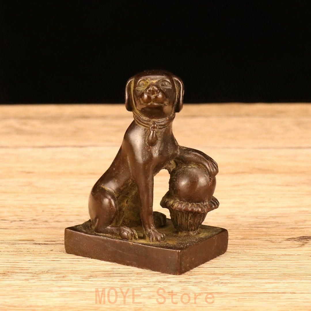 銅制 旺財狗 印章 刻印 文房用品 工芸品 置物 - メルカリ