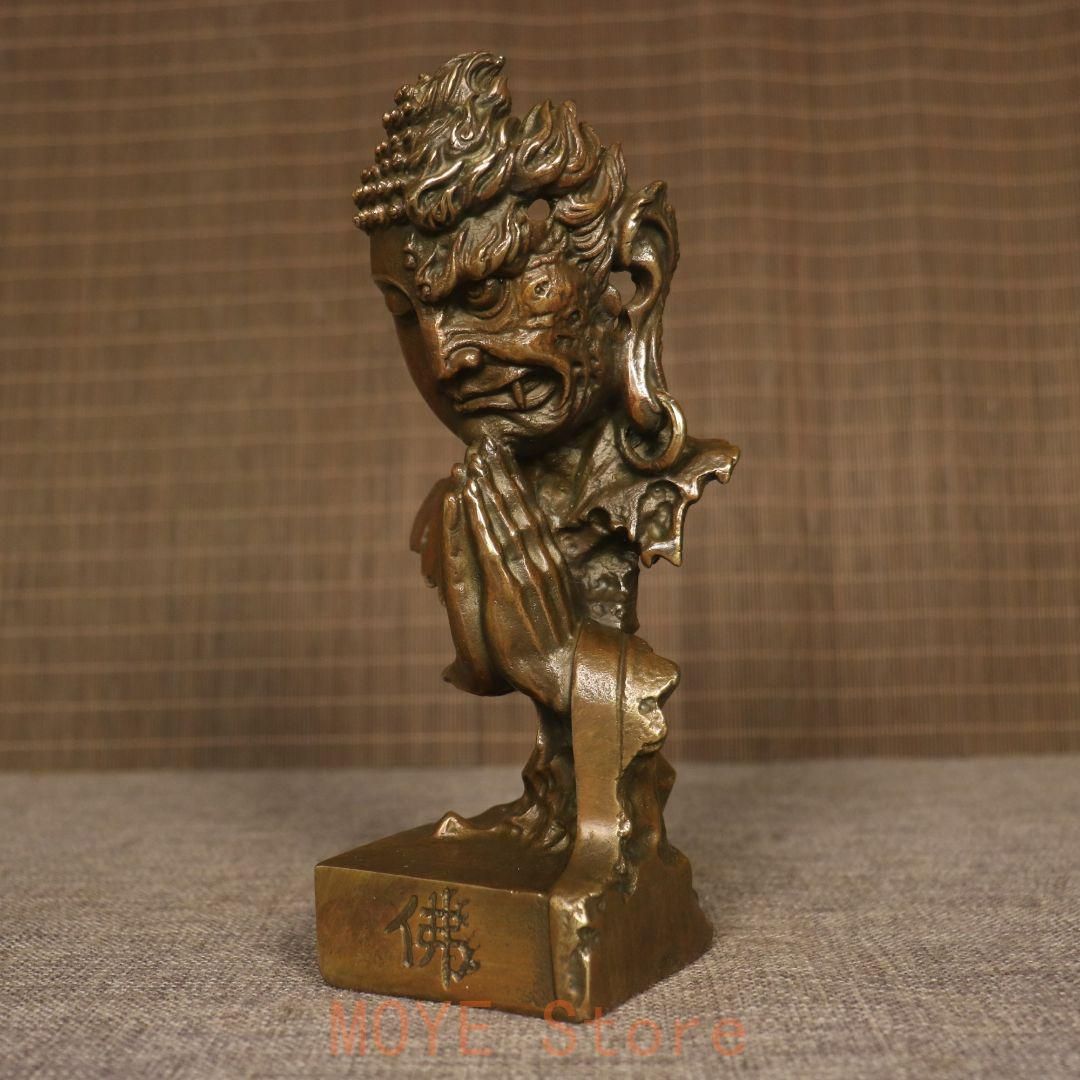 銅 細工 釈迦如来仏仏像 事務デスクトップ机 茶室 茶寵 置物 装飾品