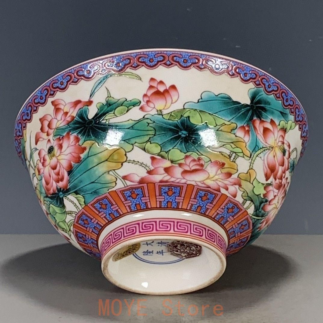 清代の乾隆 粉彩蓮花碗 景徳鎮 陶磁器 現代工芸品 美術品 置物 - メルカリ