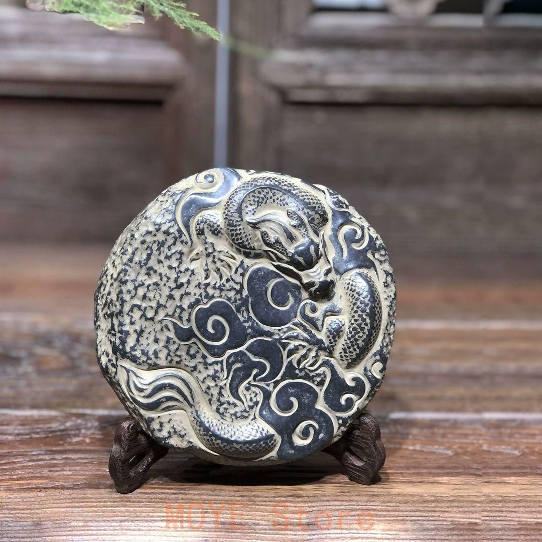 浮彫 竜騰四海 壺承 台 家内 茶室 客間 工芸品 置物 - メルカリ