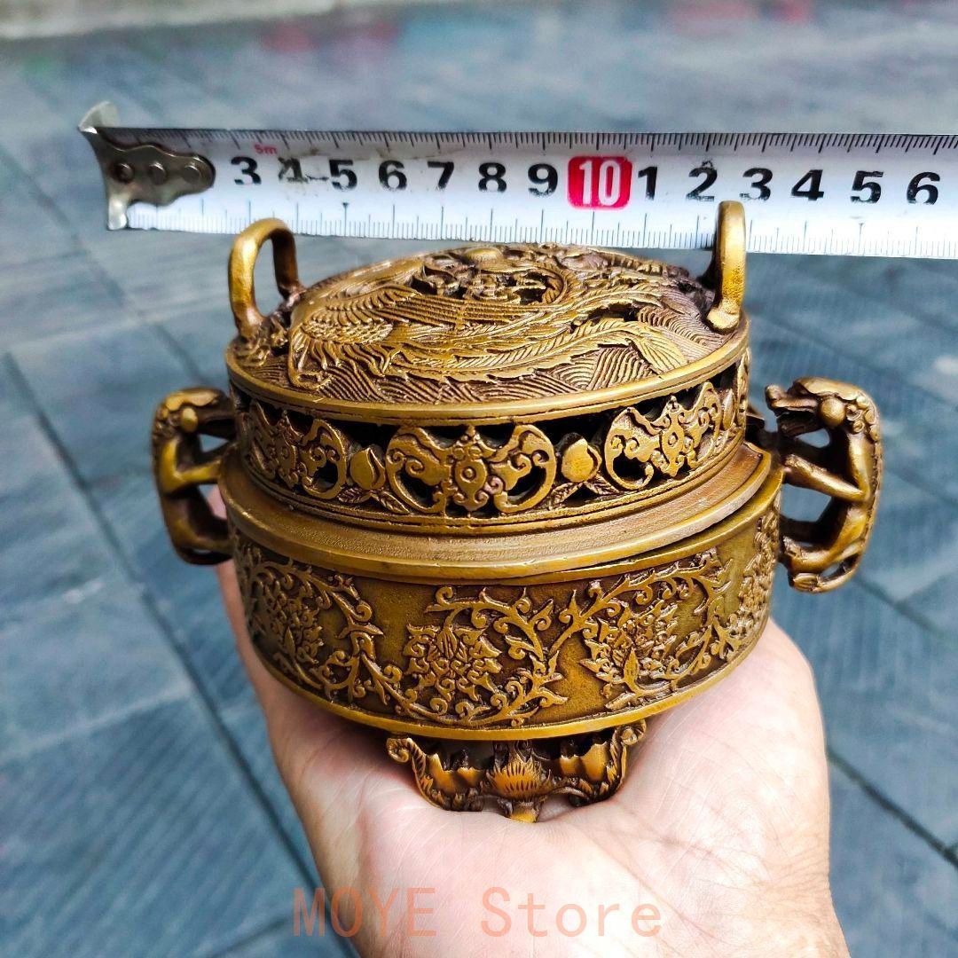 銅細工 龍鳳薫香炉 盤香薫炉 香道具 装飾品 工芸品 美術品 置物 - メルカリ