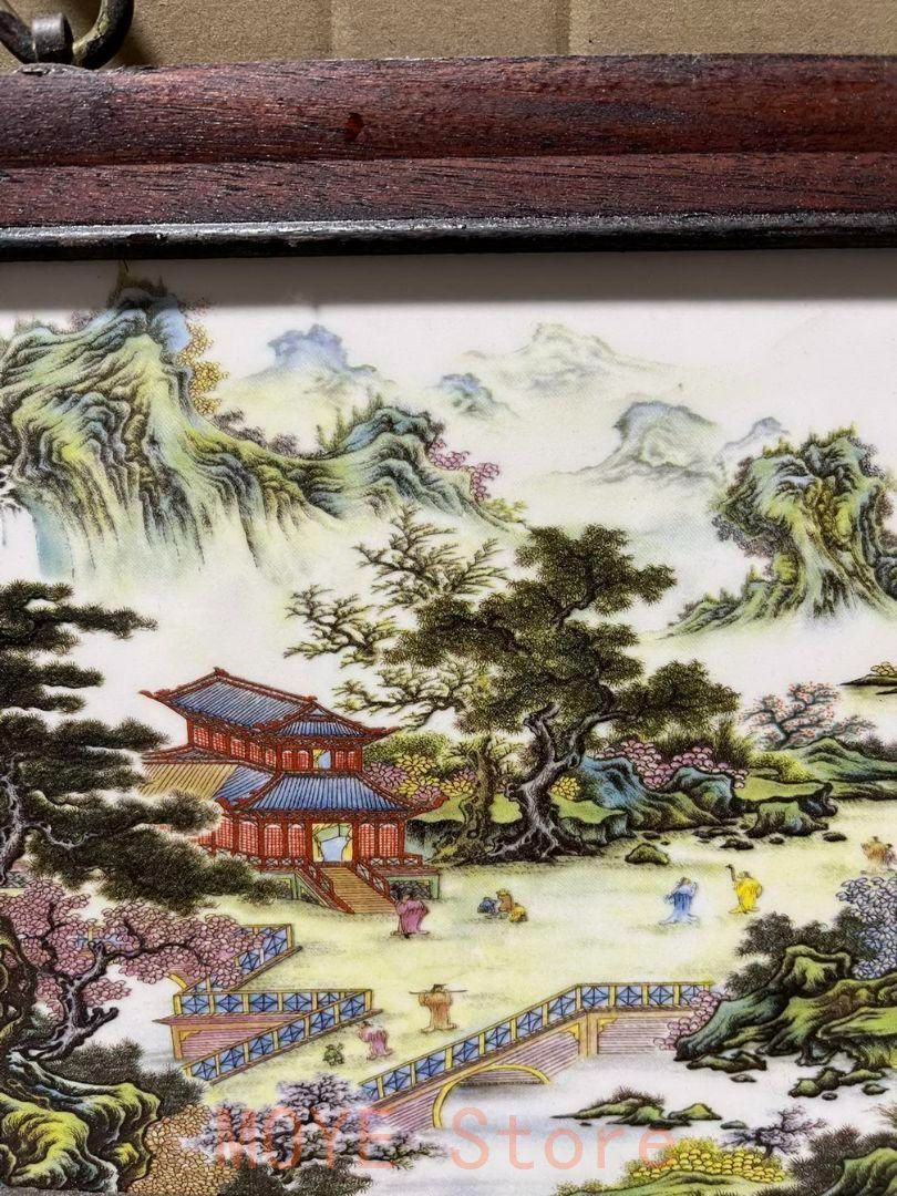 景徳鎮 陶板画 煙雨江南 客間 玄関 茶室書斎 装飾品 現代工芸品 美術品