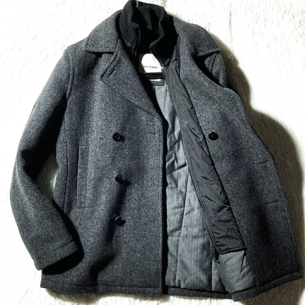 Ben Sherman☆英国モッズ☆レイヤード風 メルトンPコート ブルゾン風 