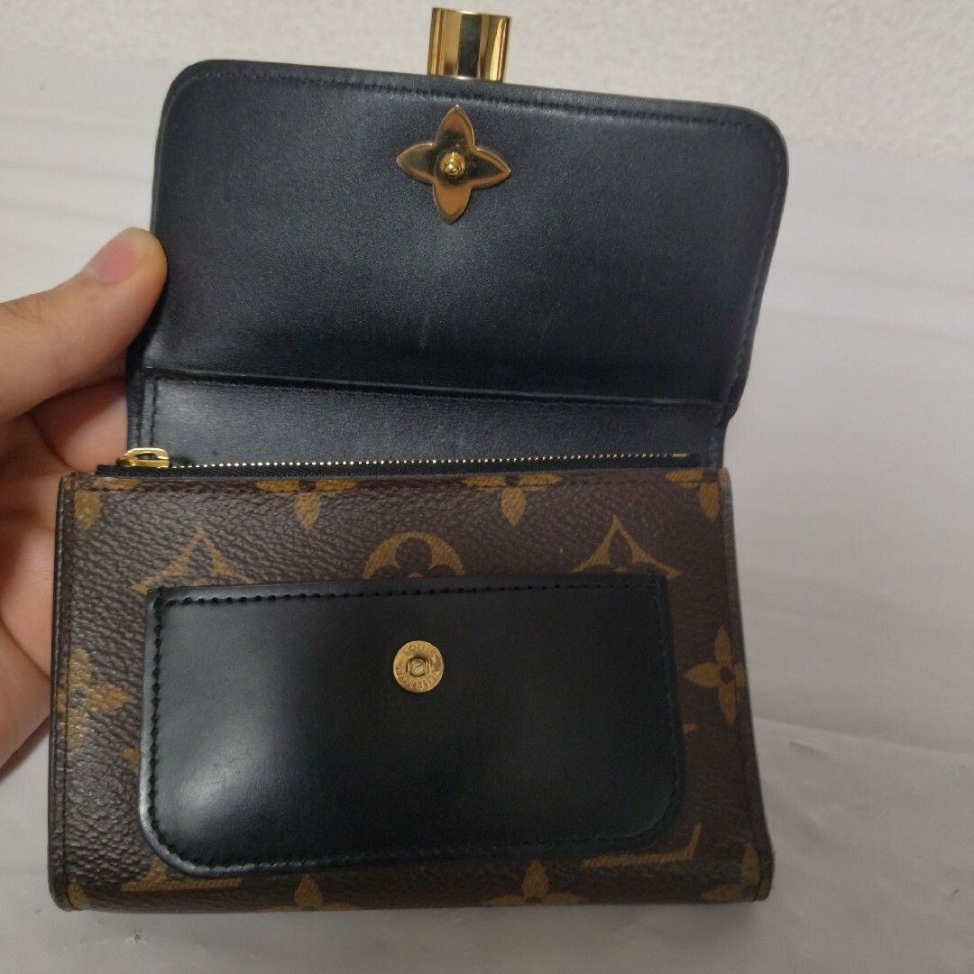 ルイヴィトン 折財布 モノグラム ポルトフォイユ フラワー コンパクト 1985 ルイヴィトンポルトフォイユ フラワー コンパクト 14145 ノワール（黒
