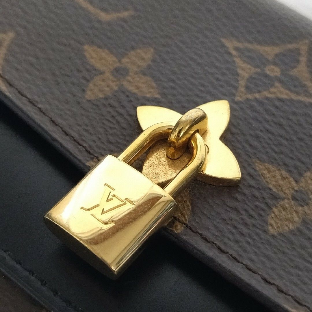 ルイヴィトン 折財布 モノグラム ポルトフォイユ フラワー コンパクト 1985 ルイヴィトンポルトフォイユ フラワー コンパクト 14145 ノワール（黒