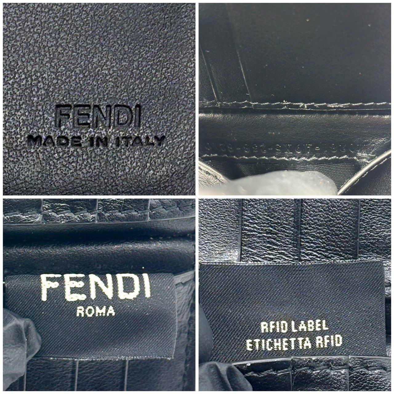 FENDI　マネークリップ 二つ折り財布 ズッカ ダイアゴナル カードケース　黒 FENDI - FENDI マネークリップ 二つ折り財布 ズッカ ダイアゴナル