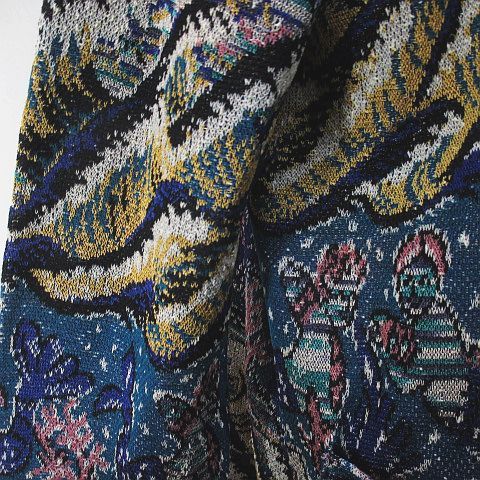 ミッソーニ MISSONI 長袖 ニット ジャケット ミドル丈 51 青系 ブルー