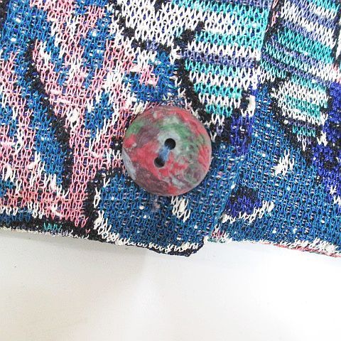 ミッソーニ MISSONI 長袖 ニット ジャケット ミドル丈 51 青系 ブルー