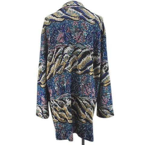 ミッソーニ MISSONI 長袖 ニット ジャケット ミドル丈 51 青系 ブルー