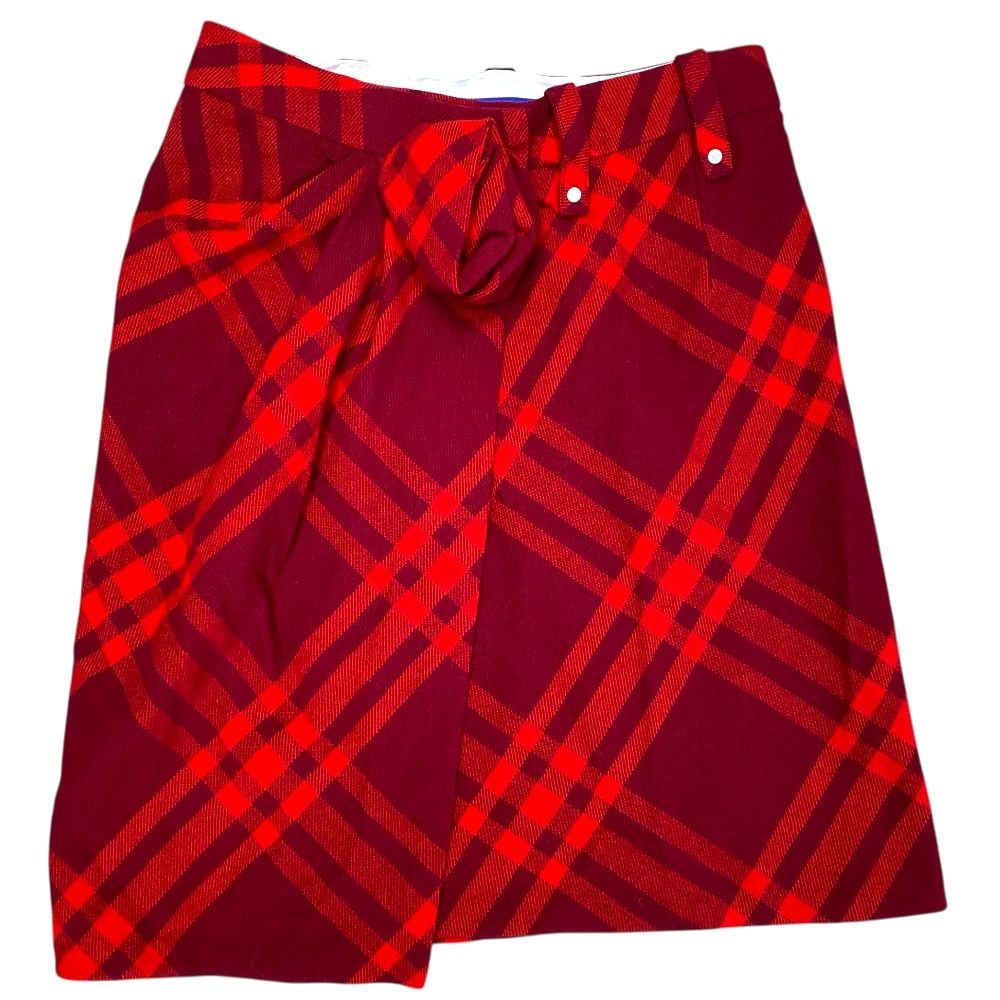 未使用 バーバリー チェック ラップスカート ボトムス スカート ひざ丈