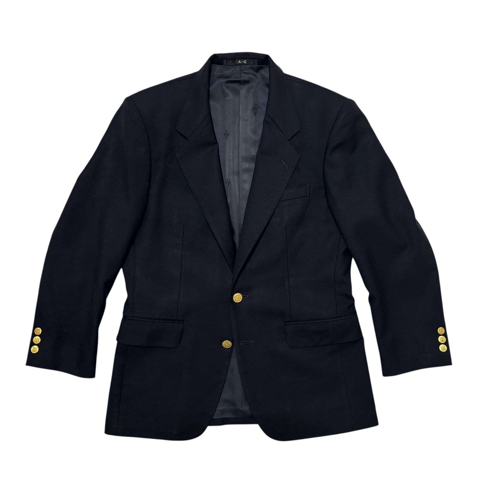 古着 ダックス DAKS 紺ブレザー 2つボタン シングル クリーニング済み 