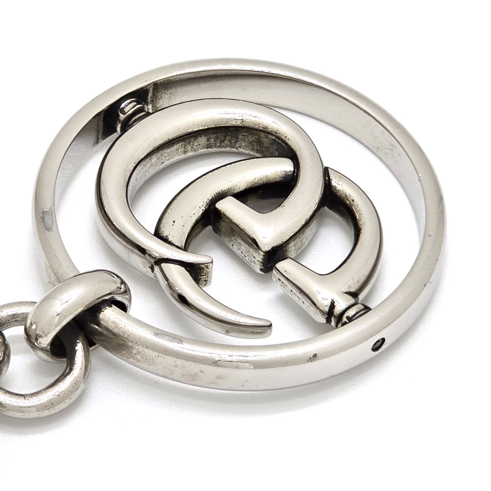 GUCCI グッチ ダブルG キーチェーン キーホルダー シルバートーン