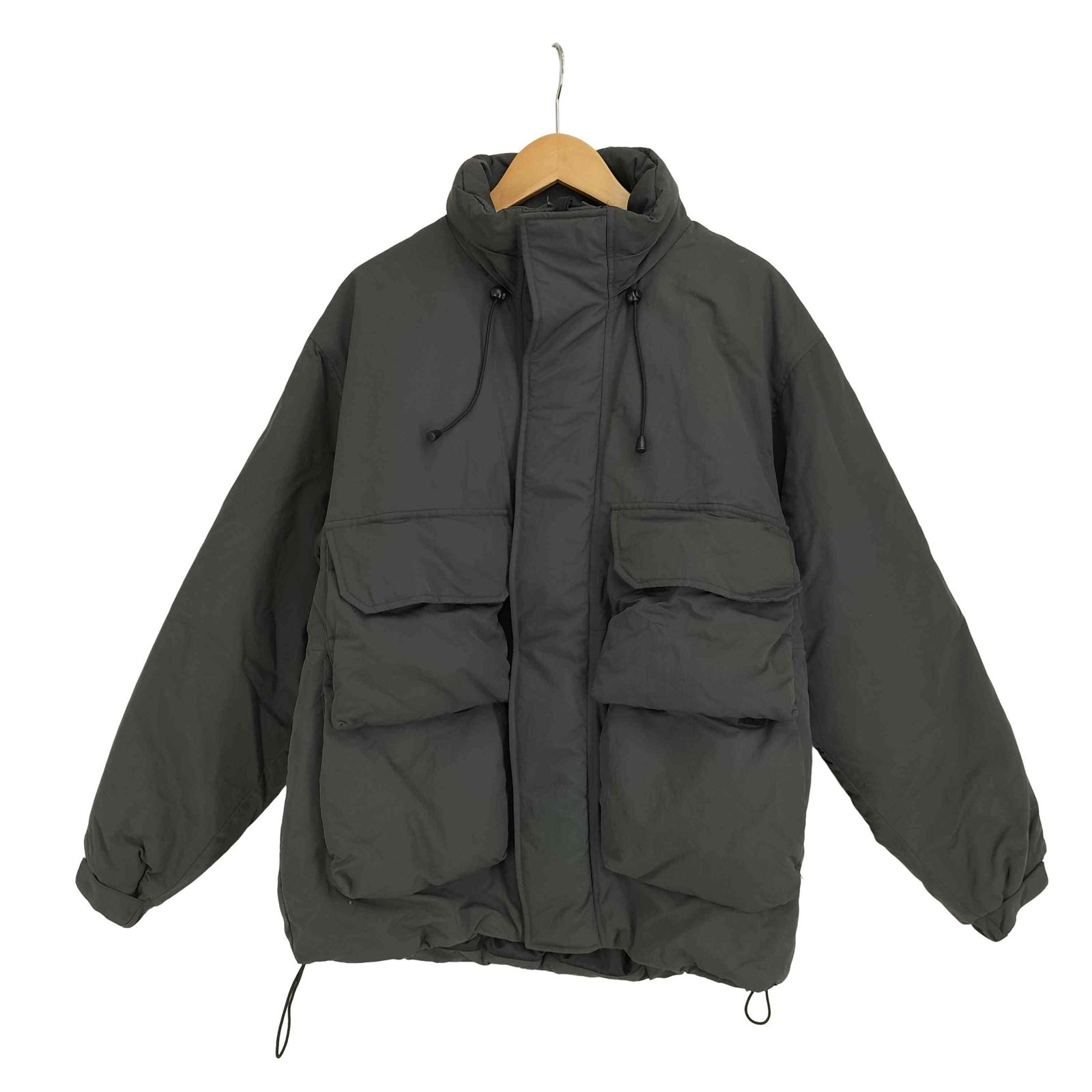 PrimaLoft　monkey time ダークグレー ダウンジャケット M モンキータイム MONKEY TIME パデットスタンドカラーブルゾンダウン