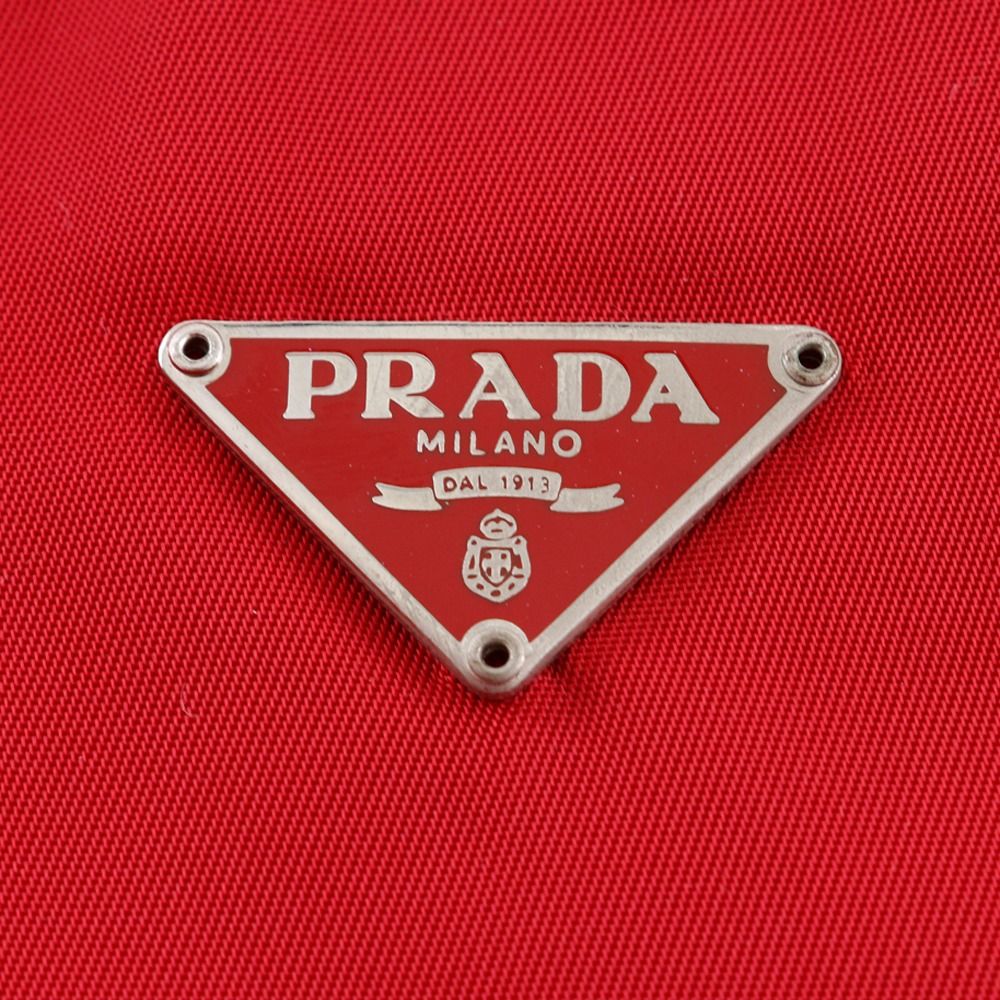 PRADA プラダ ナイロン ロゴプレート ポーチ レッド レディース ブランド PRADA プラダ ナイロン ロゴプレート ポーチ レッド レディース