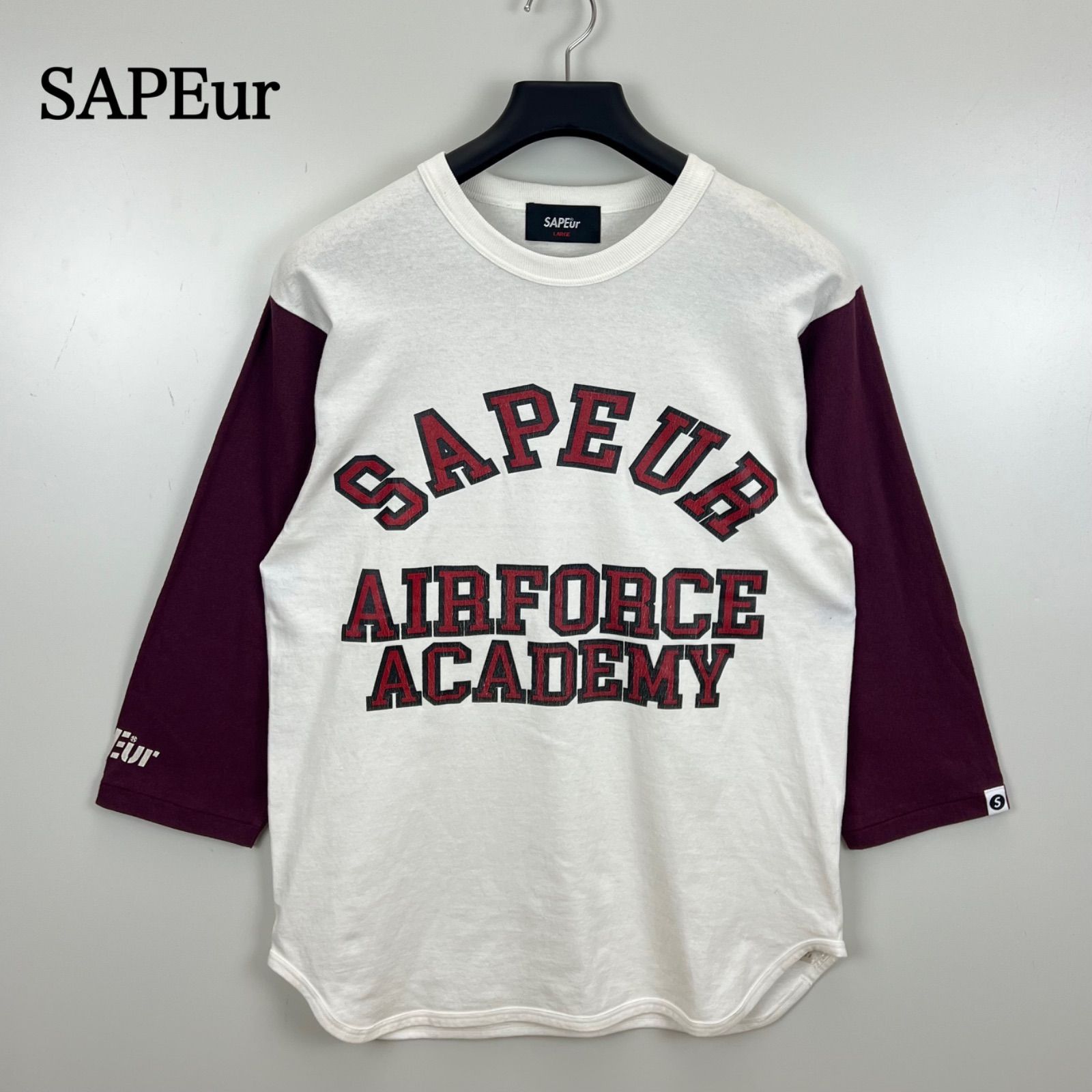 SAPEur AIR FORCE print 3/4 Tee L サプール プリント 7部袖 ロンT 