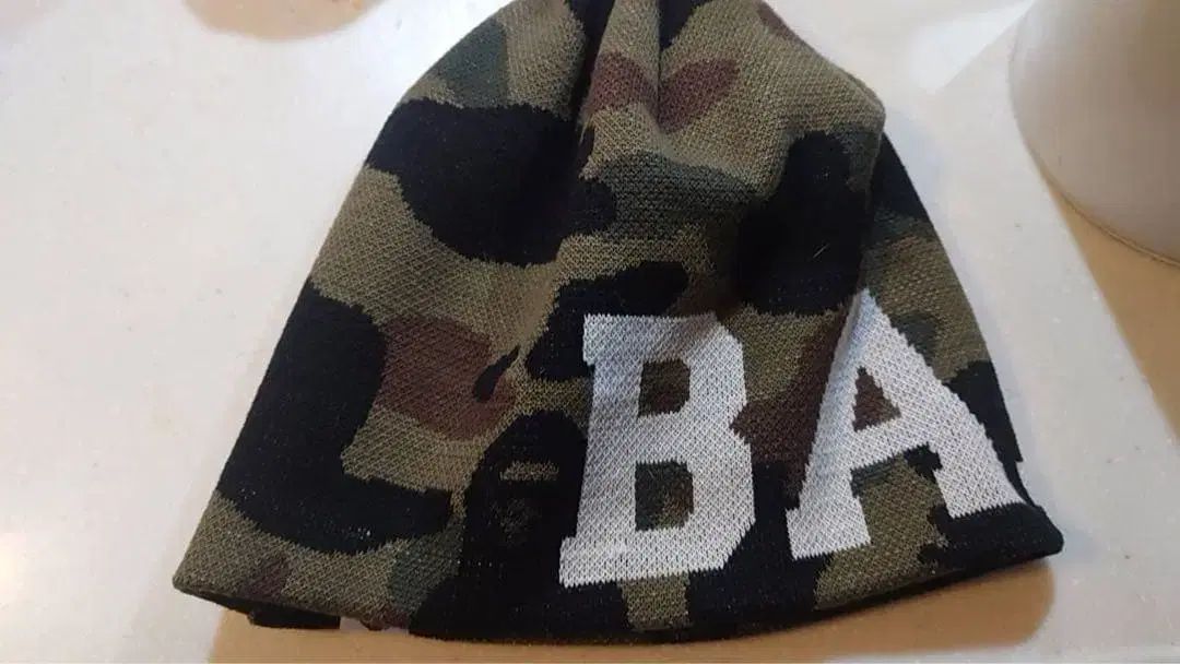 A BATHING APE アベイシングエイプ 1ST カモフラ ニット ビーニー