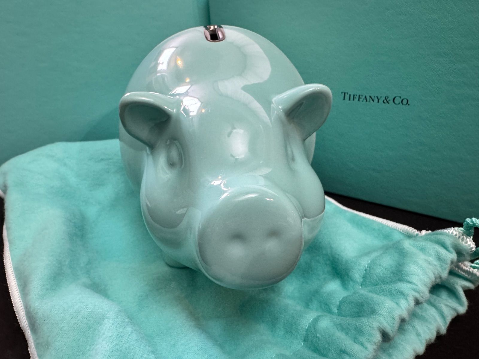 ティファニー ピギーバンク 貯金箱② 箱と布袋付き - メルカリ