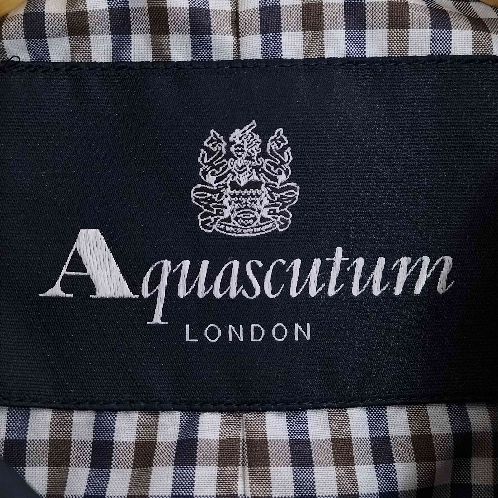 アクアスキュータム AQUASCUTUM 裏地チェック柄 コットン トレンチ