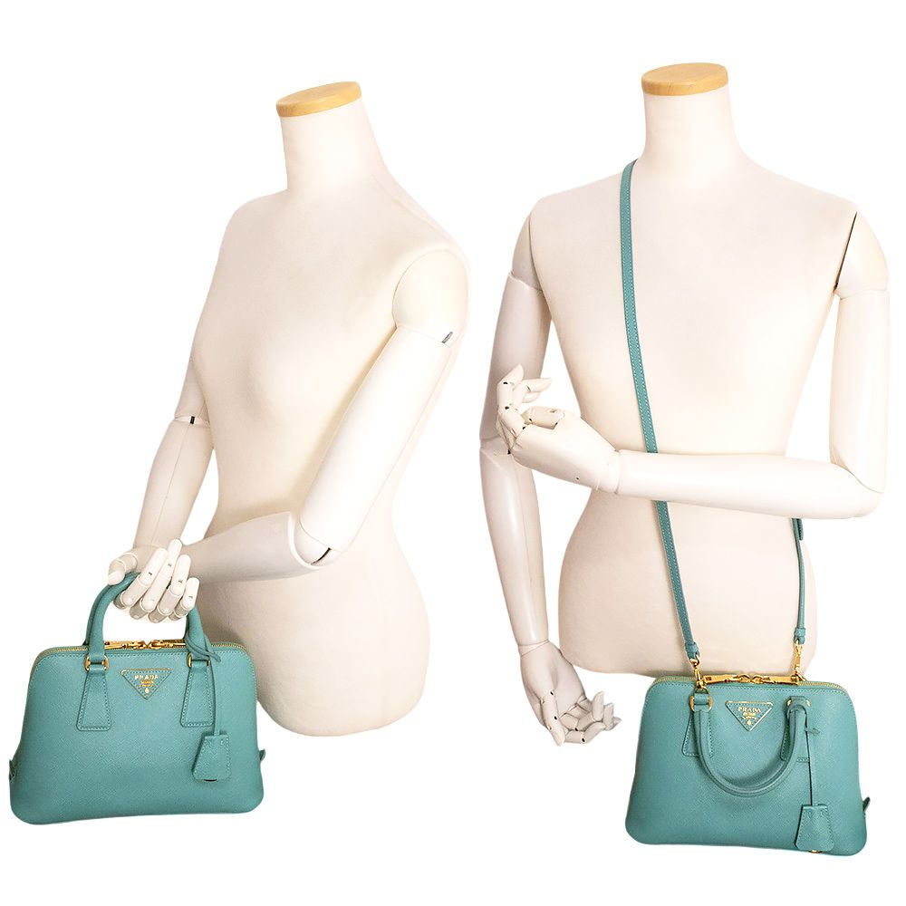 プラダ 2Way ショルダー ハンドバッグ 斜め掛け サフィアーノ レザー