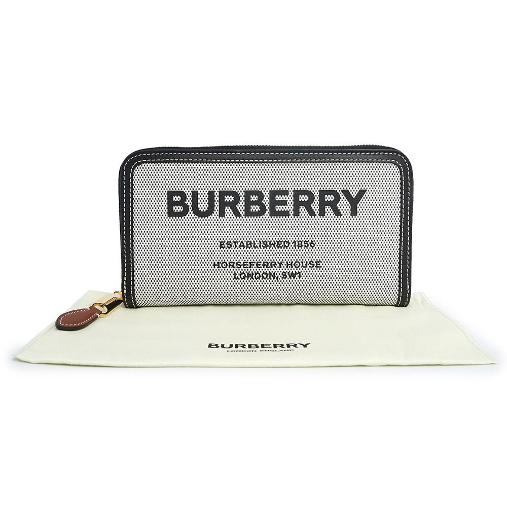 【美品】バーバリー ホースフェリープリント ジップアラウンド 長財布 キャンバス 美品】バーバリー ホースフェリープリント ジップアラウンド 長財布