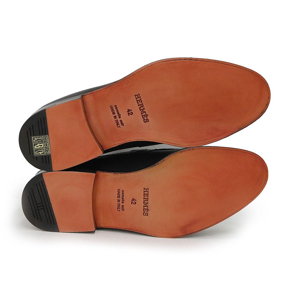HERMÈS ローファー二足 エルメス セリエ ビジネスシューズ ローファー 靴 #42 27cm レザー