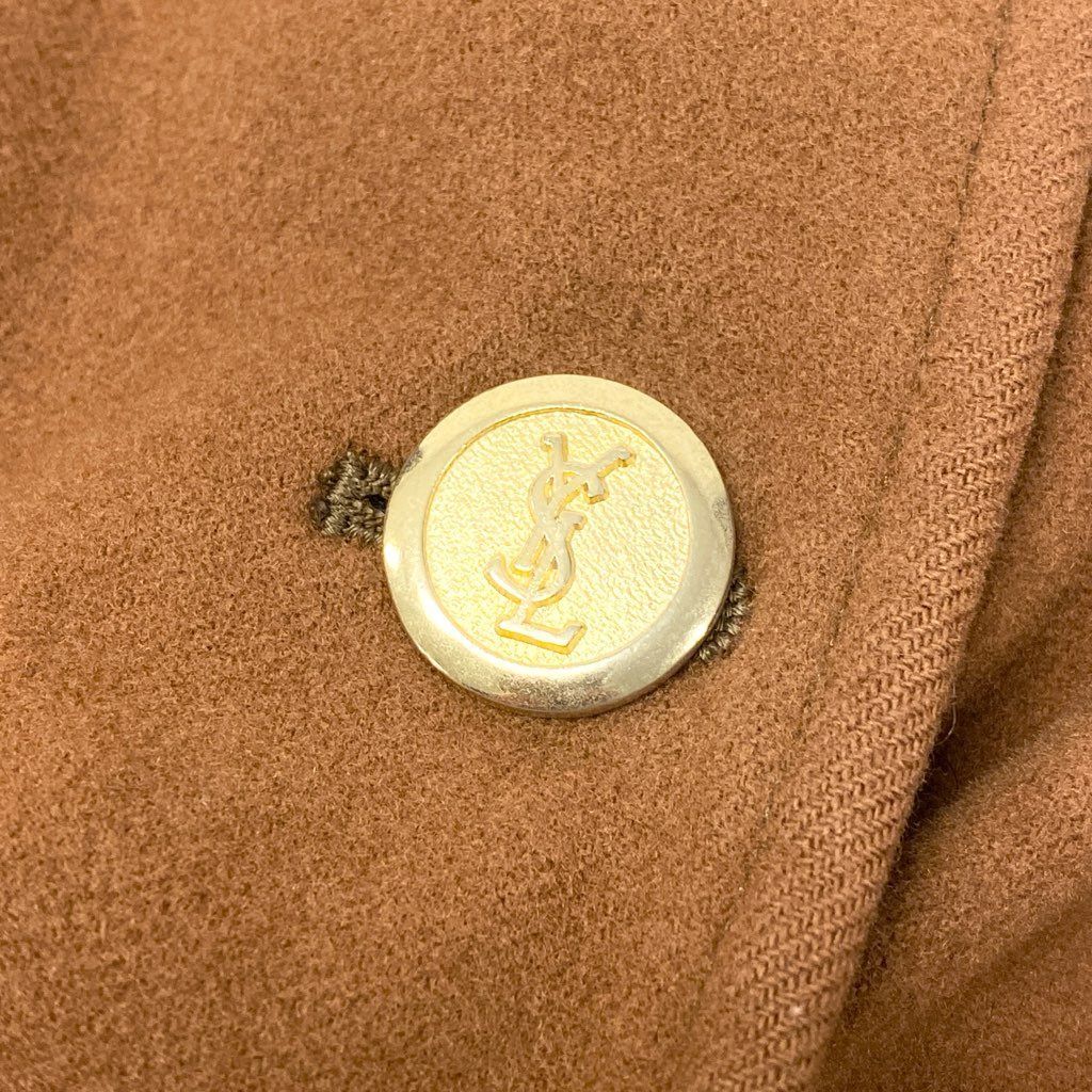 3l27 YVES SAINT LAURENT イヴサンローラン YSL 金ボタン ウールロング