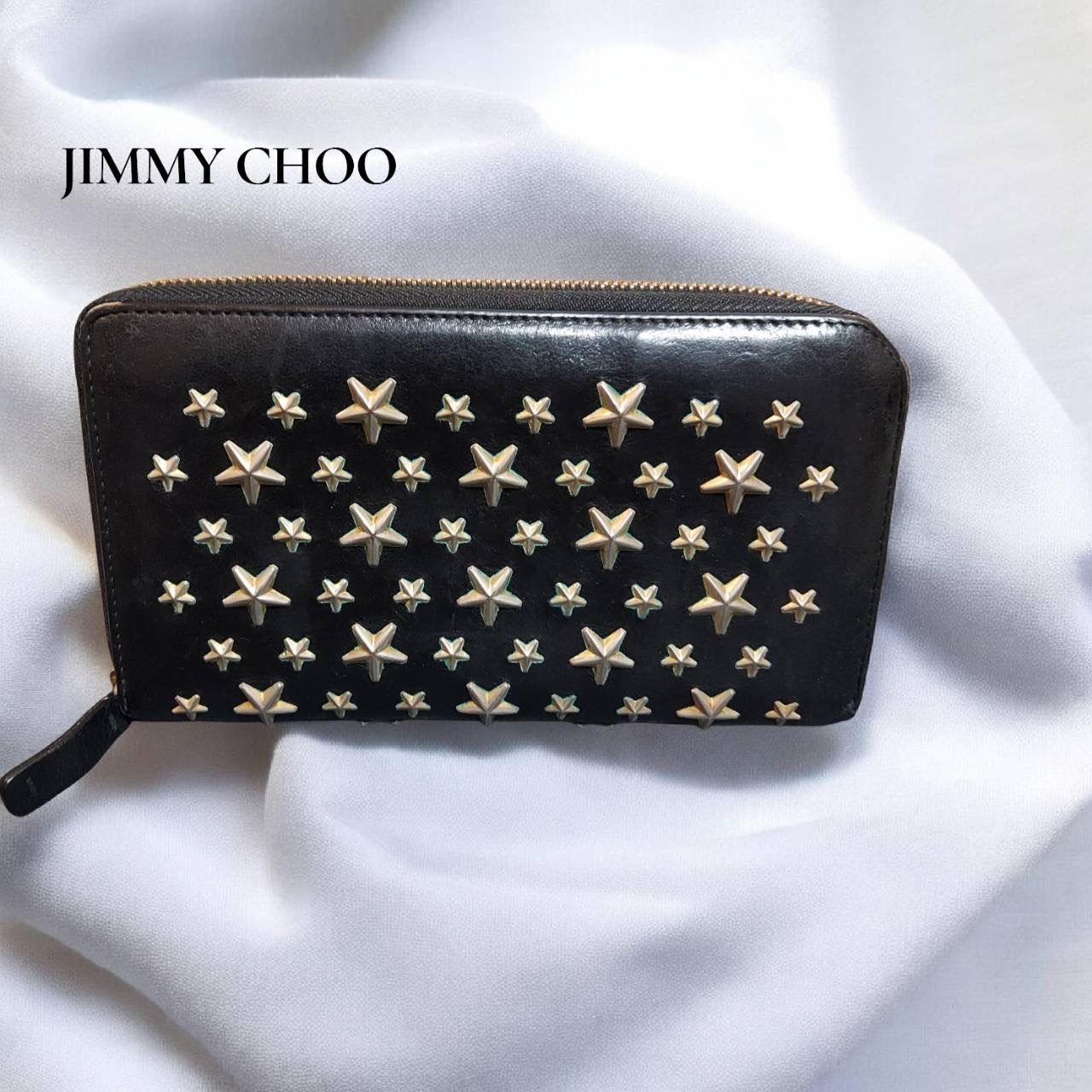 ジミーチュウ 星 スタッズ レザー長財布 ブラック 人気 黒 - メルカリ