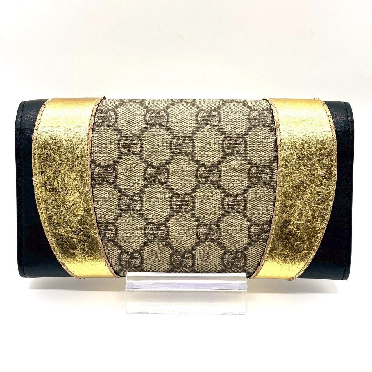 大人の品格を添える✨ GUCCI グッチ 長財布 GGスプリーム フラップ PVC