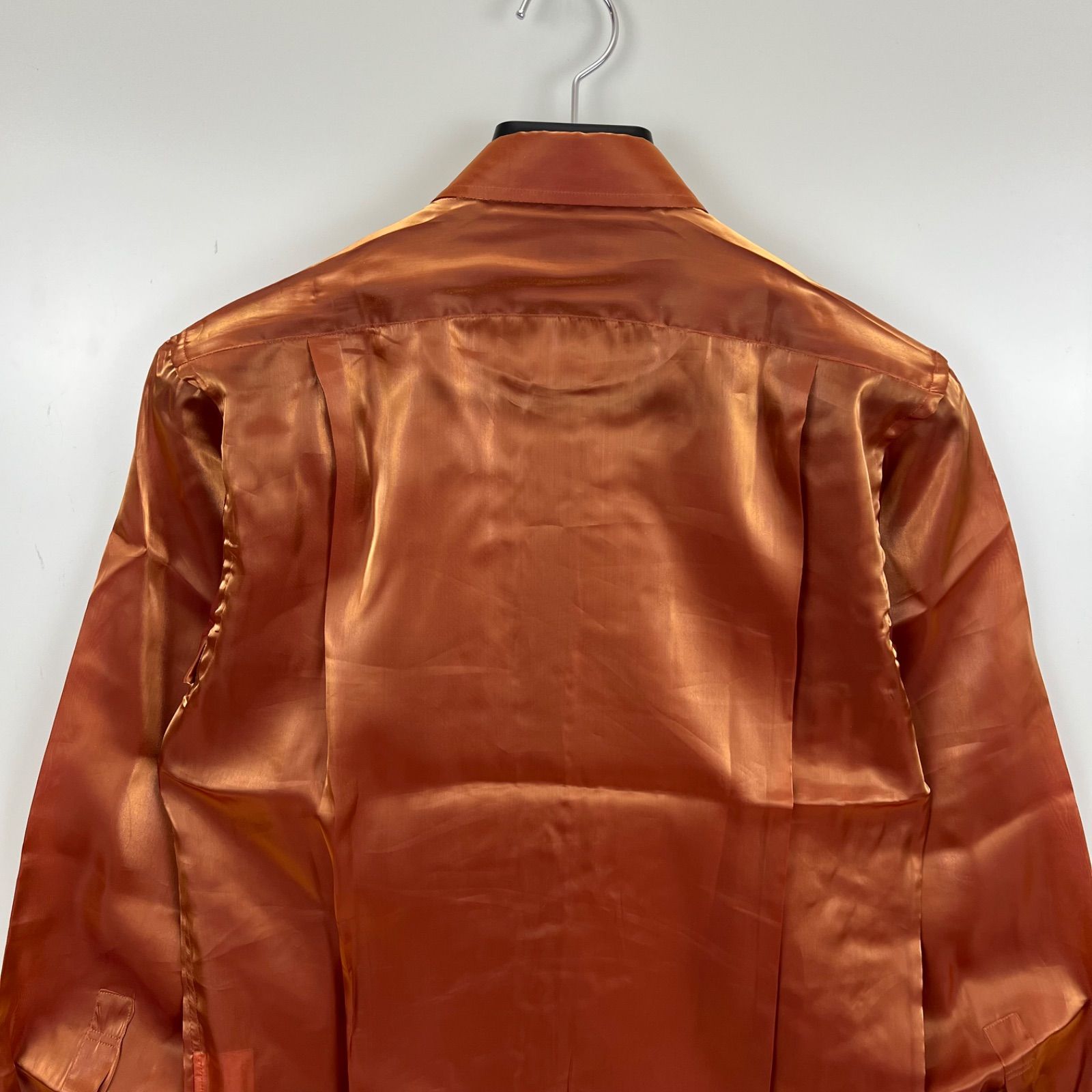 PAUL SMITH 00s y2k archive shiny orange poly L/S shirts M ポール