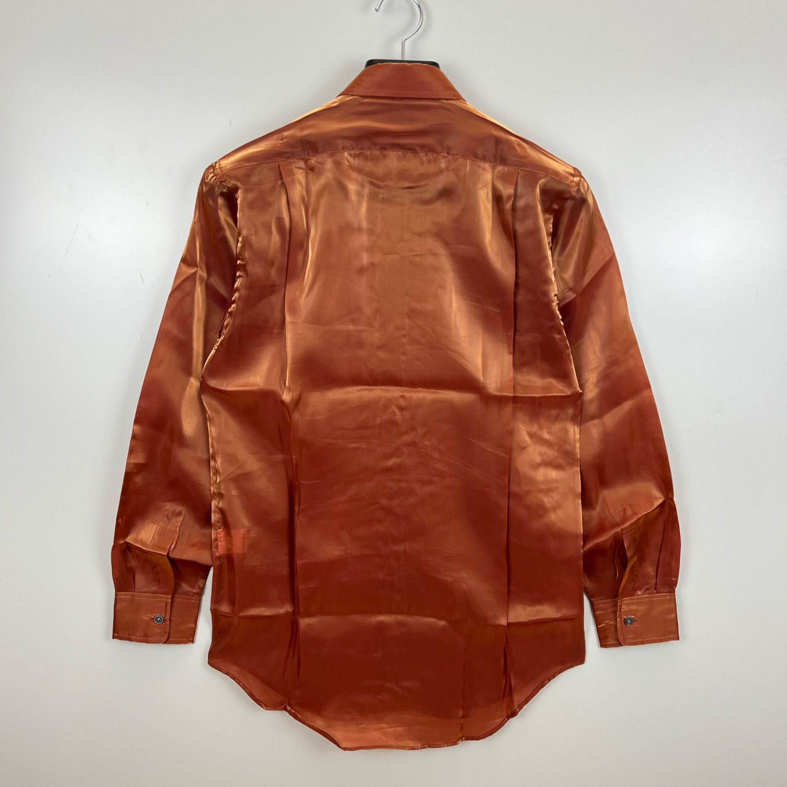 PAUL SMITH 00s y2k archive shiny orange poly L/S shirts M ポール