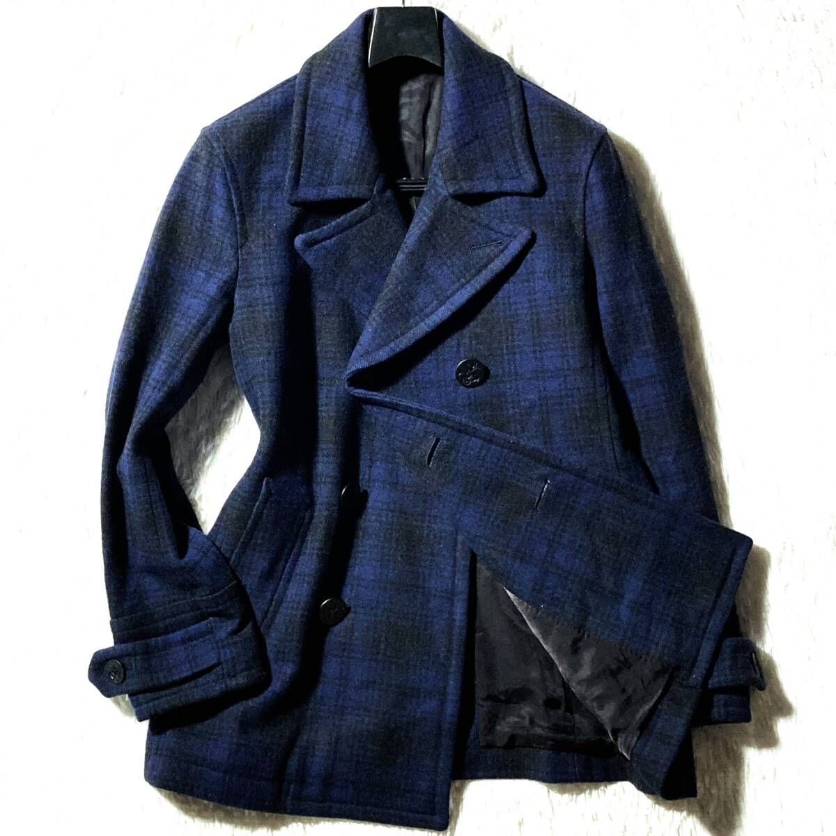 Paul Smith☆名作☆UKロック&モード☆チェック メルトンウール Pコート