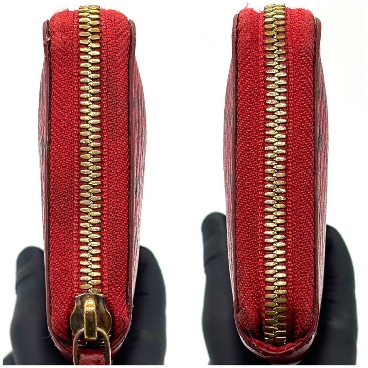 視線を奪う病み赤✨ MCM 長財布 ラウンドファスナー ヴィセトス柄 ロゴ