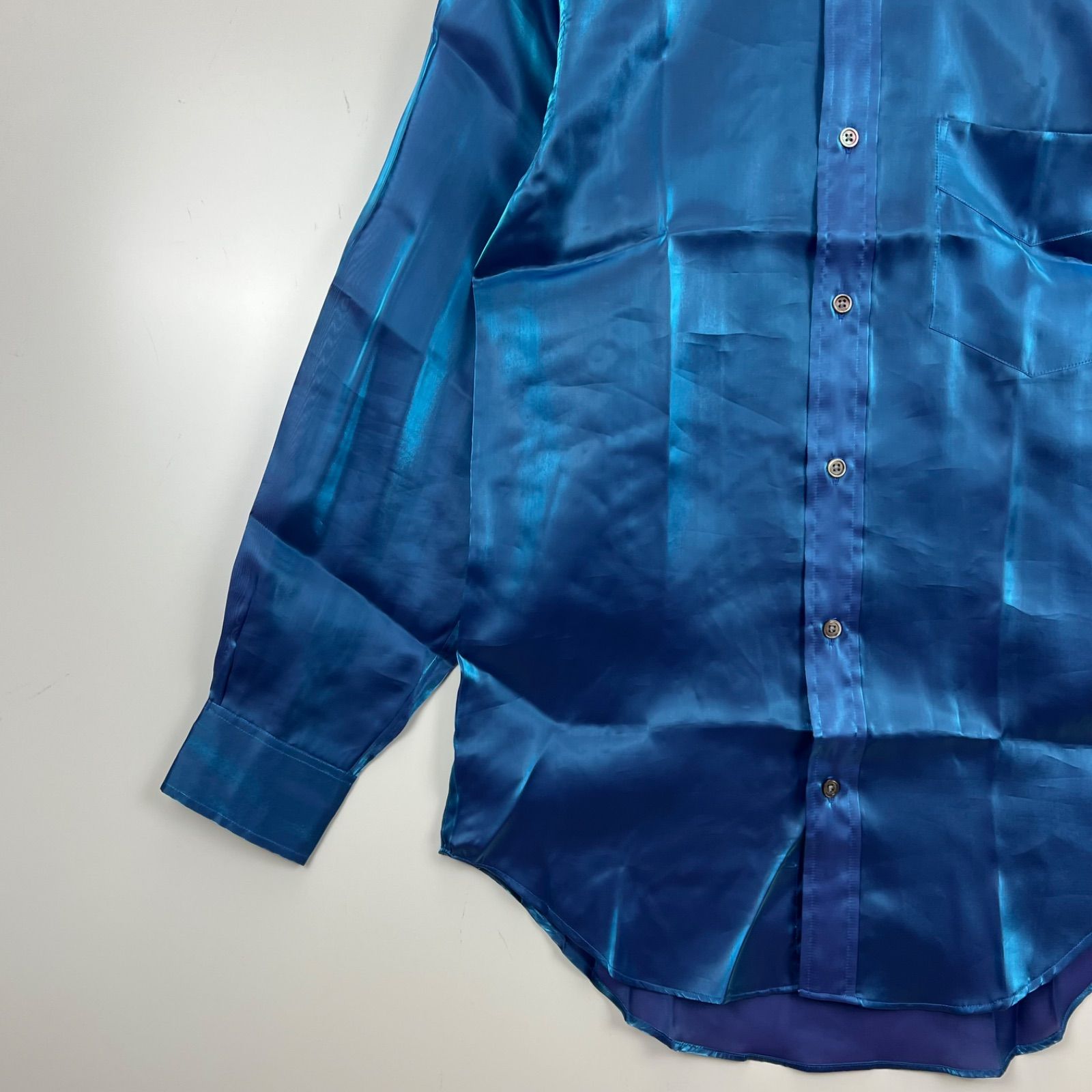 PAUL SMITH 00s y2k archive shiny orange poly L/S shirts M ポール
