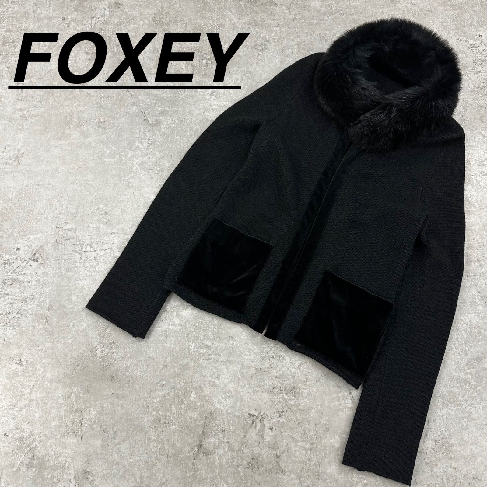 美品】FOXEY フォクシー ノーブルカーディガン カシミヤ100